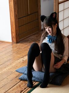 Ria Kurumi - Cat ear schoolgirl masturbation - Cospuri 0301